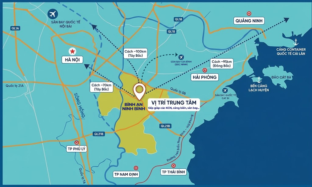 Bản đồ vị trí Cụm công nghiệp Trung Lương 2 — kết nối Hà Nội, Hải Phòng, Nam Định và cao tốc Cầu Giẽ – Ninh Bình